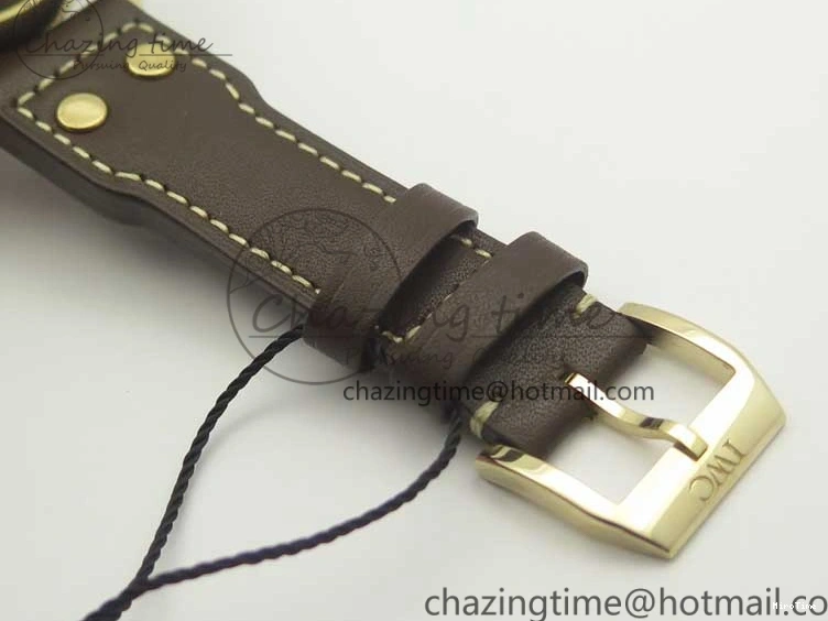 MIROTIME 0405 Big Pilot IW501005 Real Bronze ZF 1:1 Best Edition Black Dial on Brown Leather Strap A Sleek 7192